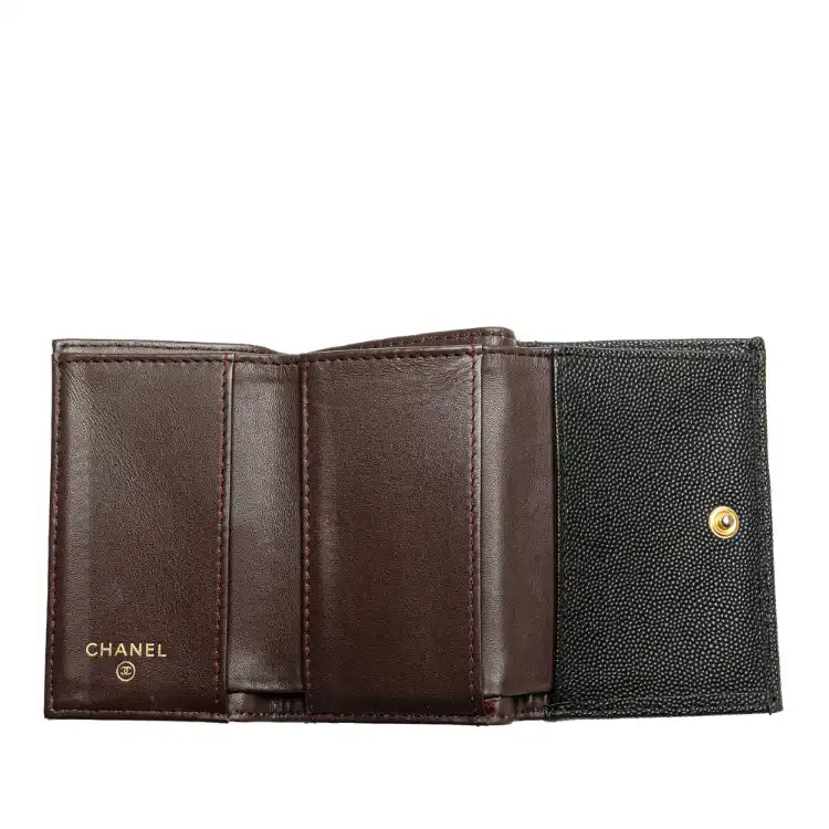 Chanel CC Quilted Caviar Trifold Wallet