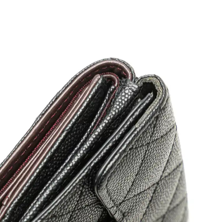 Chanel CC Quilted Caviar Trifold Wallet