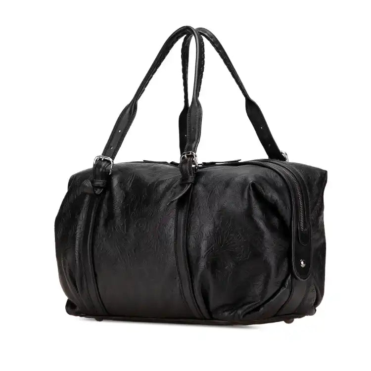 LOEWE Embossed Leather Canela Boston Bag
