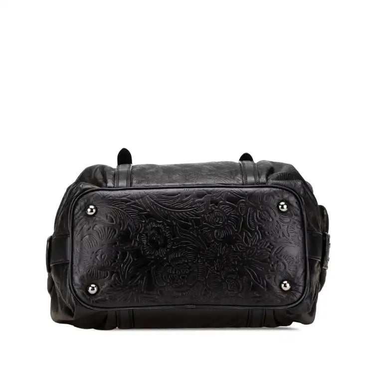 LOEWE Embossed Leather Canela Boston Bag