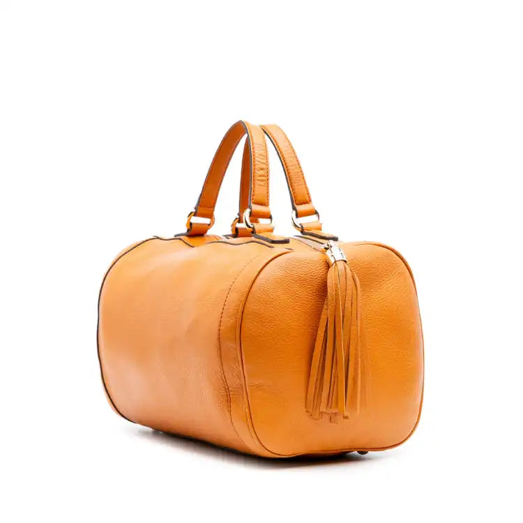 Gucci Medium Pebbled Calfskin Soho Boston Bag