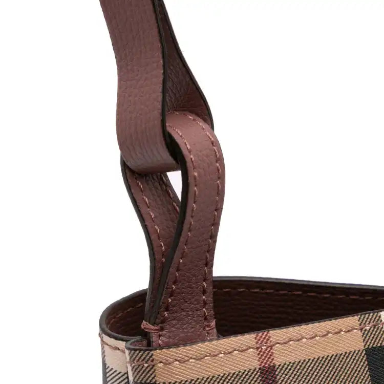 Burberry Haymarket Check Coated Canvas Lorne Bucket Bag