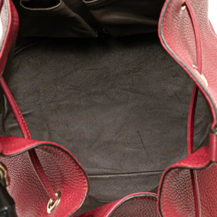 Gucci Pebbled Calfskin Miss Bamboo Bucket Bag