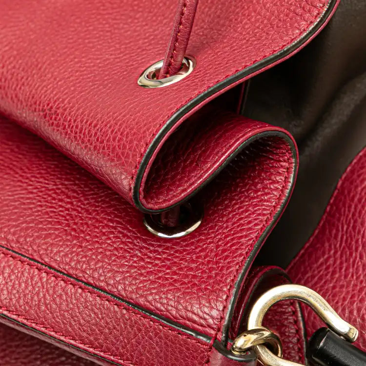 Gucci Pebbled Calfskin Miss Bamboo Bucket Bag
