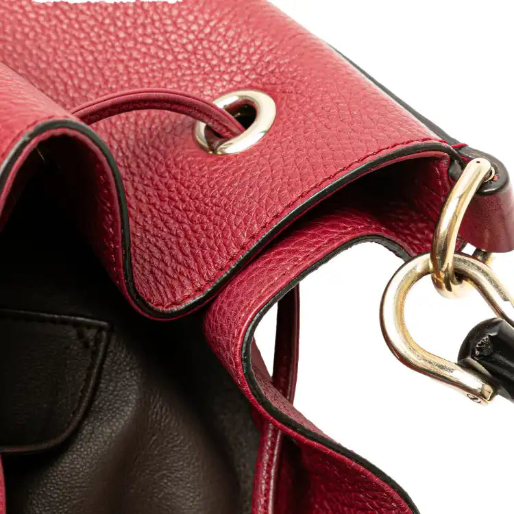 Gucci Pebbled Calfskin Miss Bamboo Bucket Bag