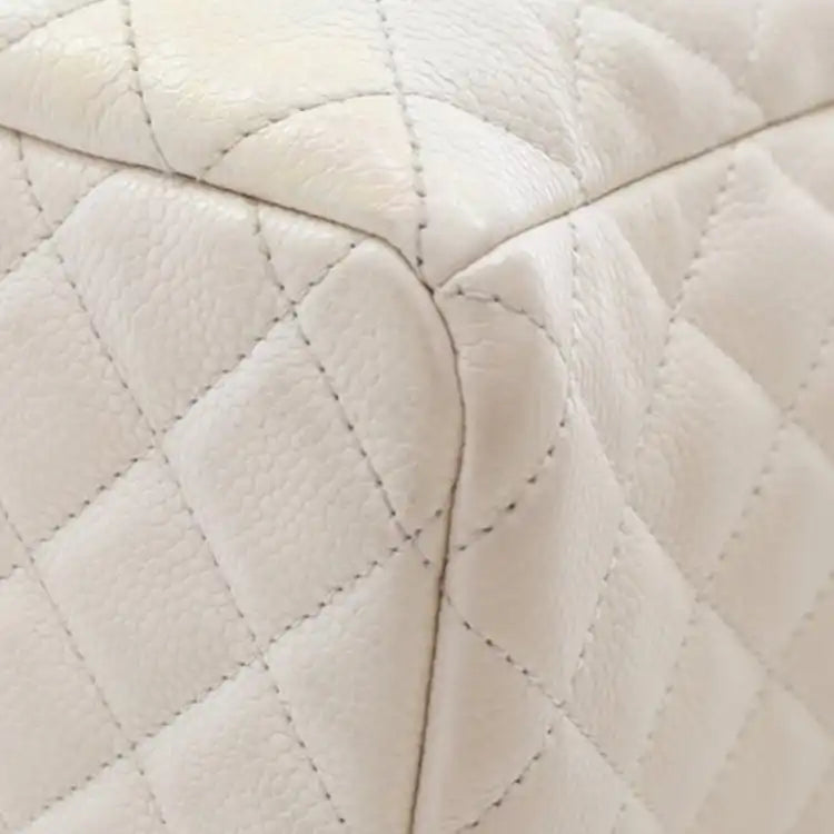 Chanel Small Quilted Caviar Flat Drawstring Chain Bucket Bag