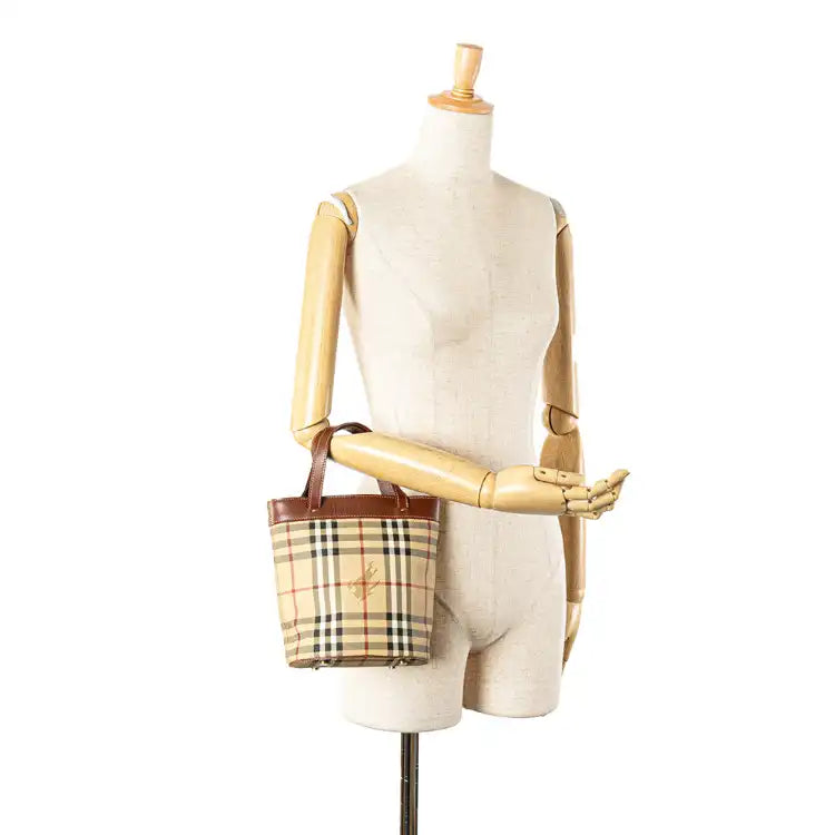 Burberry Haymarket Check Coated Canvas Bucket Bag