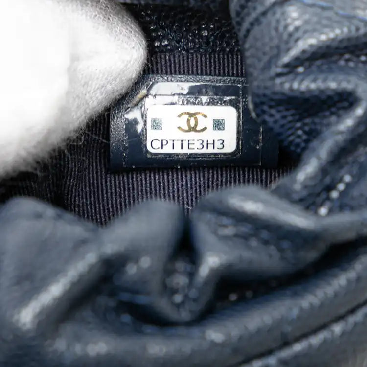 Chanel Mini Quilted Caviar Medallion Charms Drawstring Bucket Bag