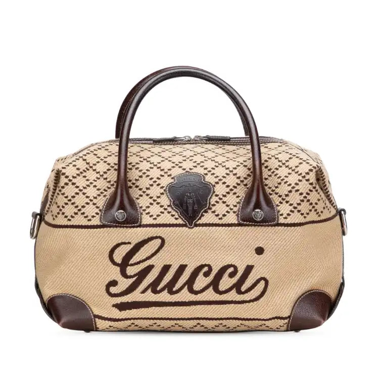 Gucci Diamante Canvas Crest Boston