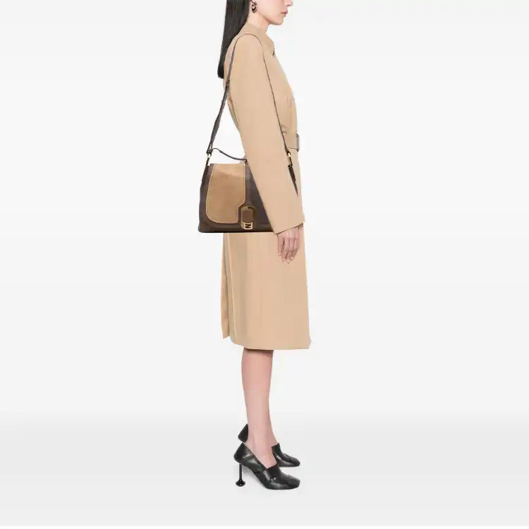 Fendi Calfskin Colorblock Anna Satchel