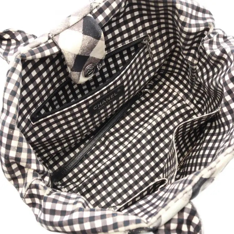 Chanel Small Canvas Printed CC Gingham Handbag