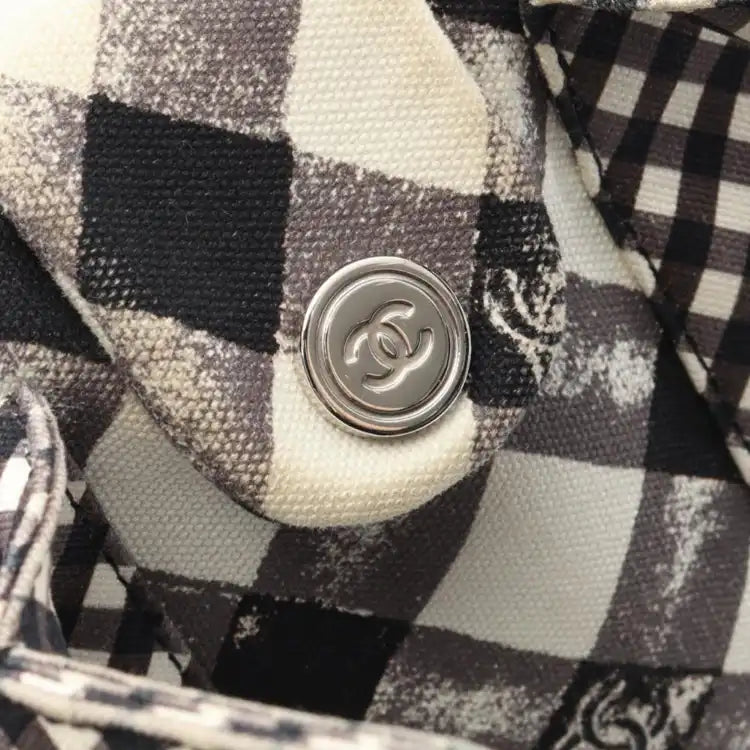 Chanel Small Canvas Printed CC Gingham Handbag