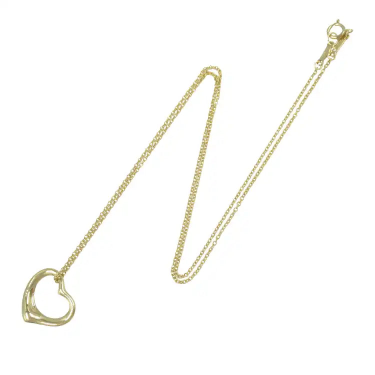 Tiffany 18K Yellow Gold Small Elsa Peretti Open Heart Pendant Necklace