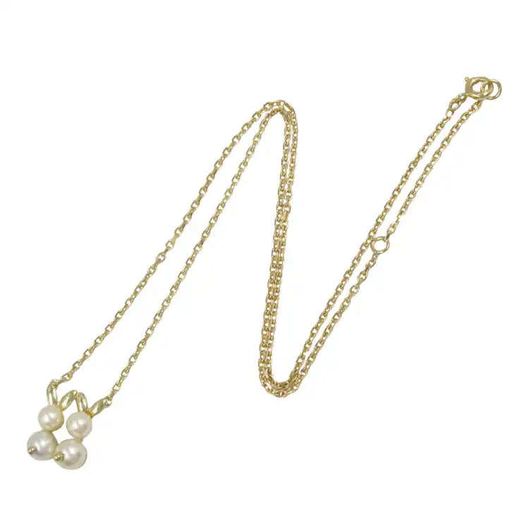 van cleef and arpels 18K Yellow Gold and Akoya Pearls Necklace