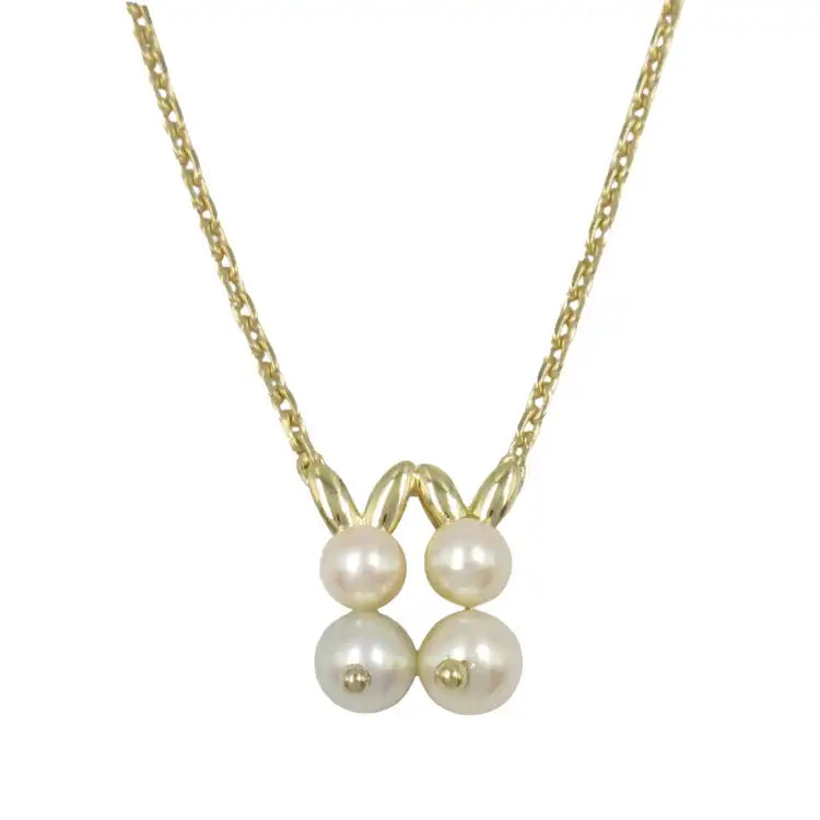 van cleef and arpels 18K Yellow Gold and Akoya Pearls Necklace
