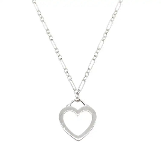 Tiffany 18K White Gold Sentimental Heart Pendant Necklace