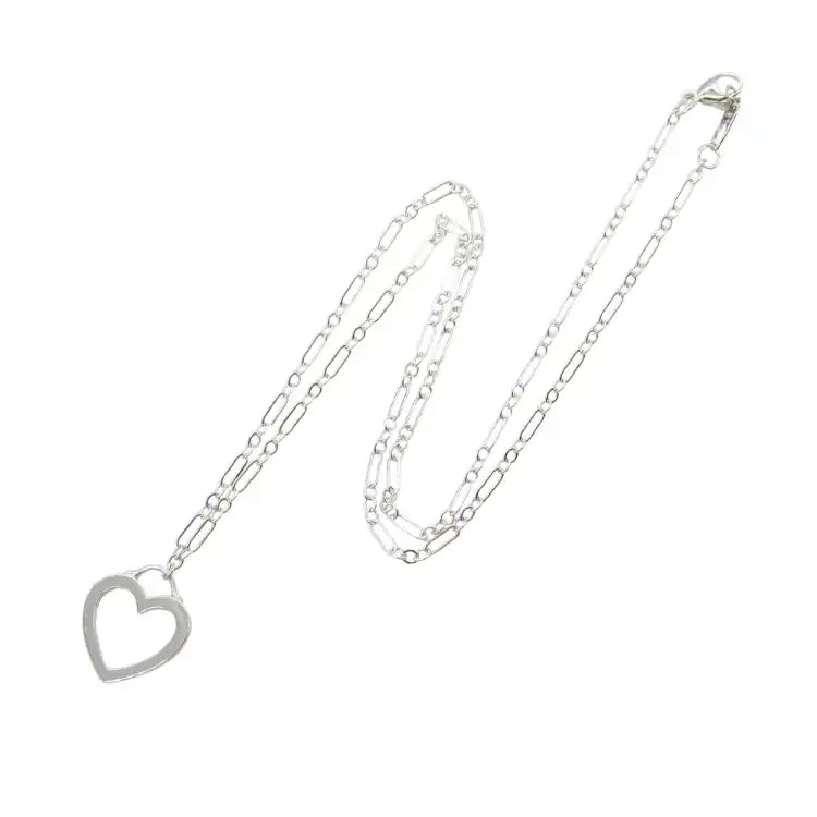 Tiffany 18K White Gold Sentimental Heart Pendant Necklace
