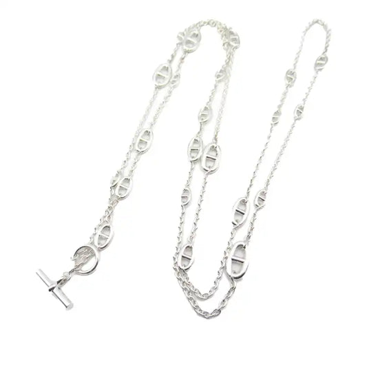 Hermès Sterling Silver Chain d'Ancre Farandole Necklace