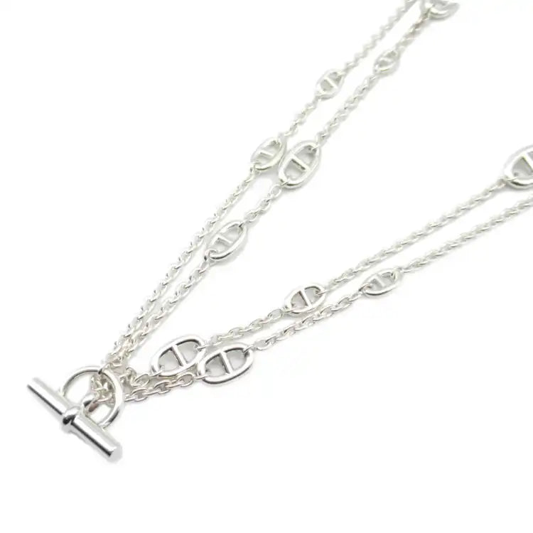 Hermès Sterling Silver Chain d'Ancre Farandole Necklace