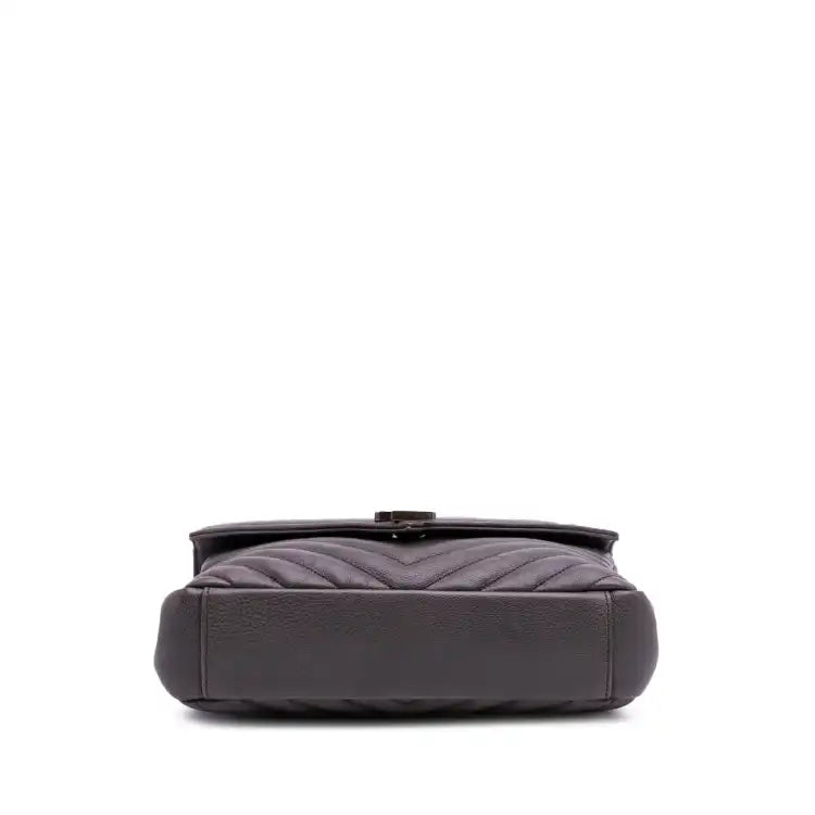 Saint Laurent Medium Quilted Chevron Sheepskin College Satchel
