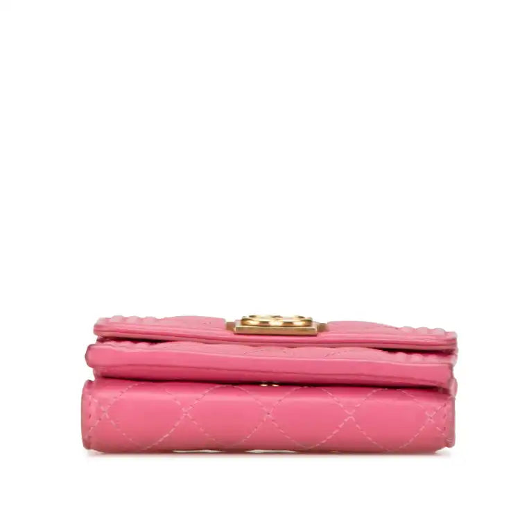 Chanel Lambskin Boy Flap Compact Wallet