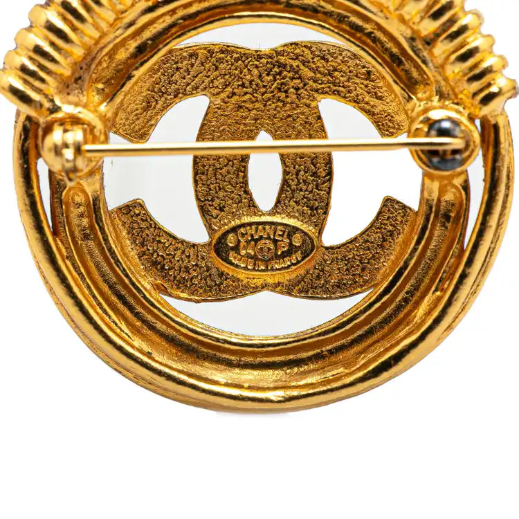 Chanel Gold Plated CC Brooch