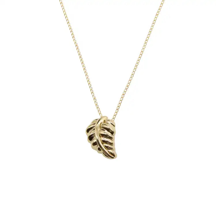 Tiffany 18K Yellow Gold Leaf Pendant Necklace
