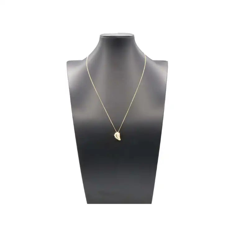 Tiffany 18K Yellow Gold Leaf Pendant Necklace