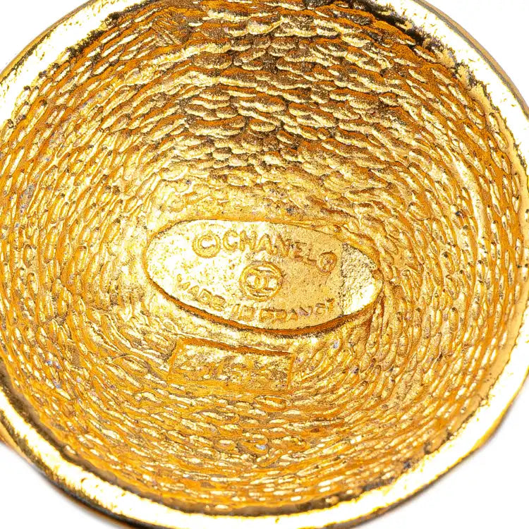 Chanel Gold Plated CC Quilted Medallion Bracelet