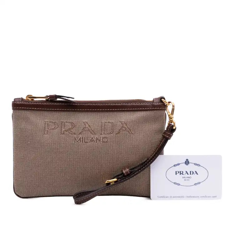 Prada Canvas Canapa Logo Pouch