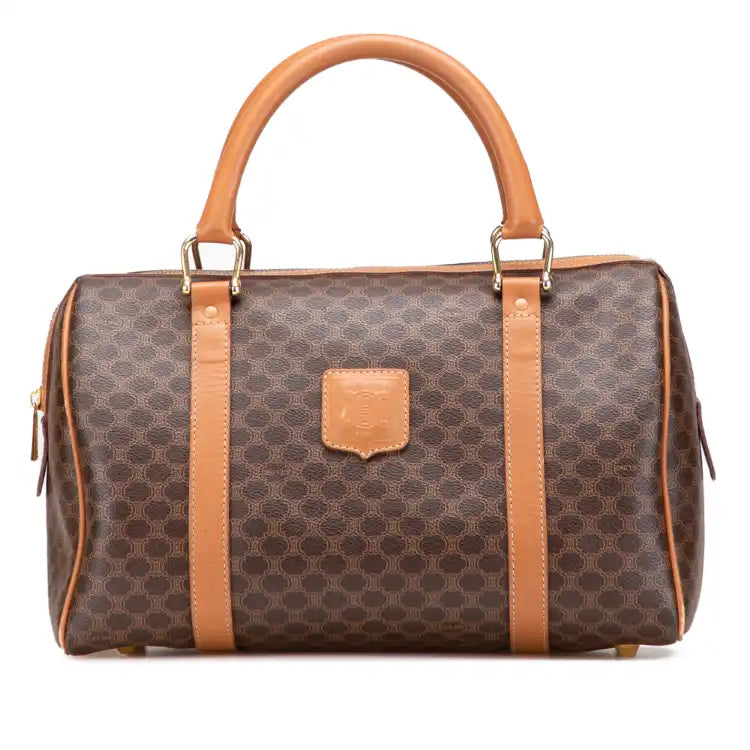 Celine Macadam Coated Canvas Boston Bag