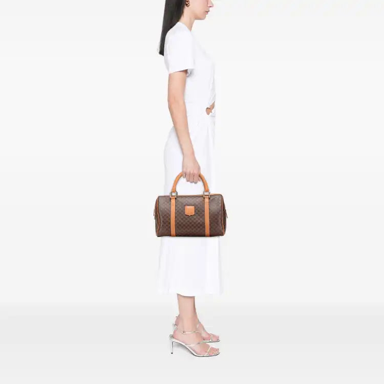 Celine Macadam Coated Canvas Boston Bag