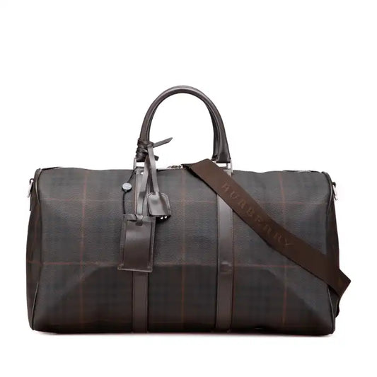 Burberry Tonal Check Coated Canvas Travel Bag