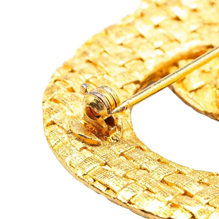 Chanel Gold Plated CC Triple Circle Brooch
