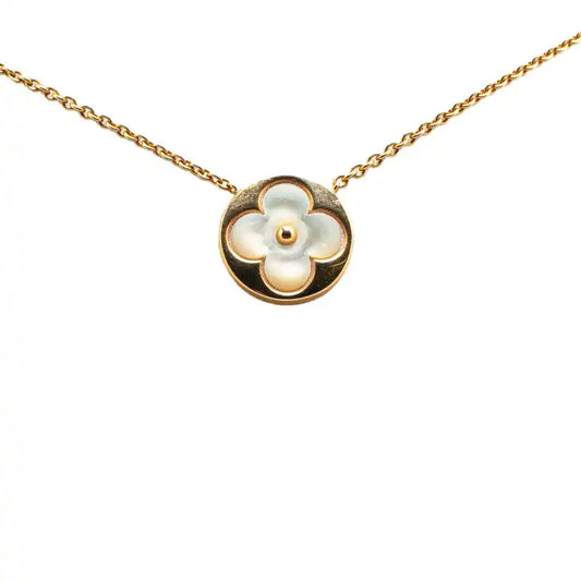 Louis Vuitton 18K Yellow Gold and Mother of Pearl Monogram Color Blossom Sun Necklace
