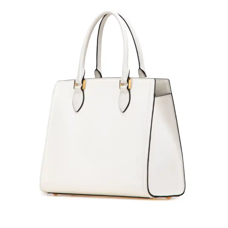Prada Soft Calf Trimmed Saffiano Lux Satchel