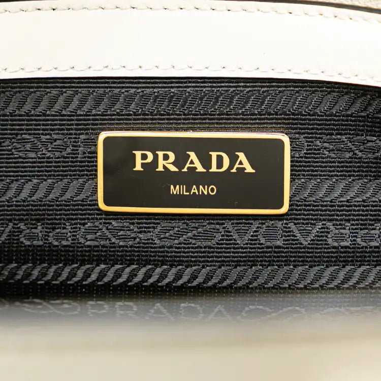 Prada Soft Calf Trimmed Saffiano Lux Satchel