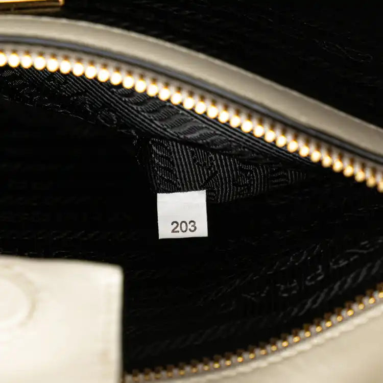 Prada Soft Calf Trimmed Saffiano Lux Satchel