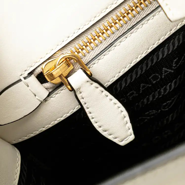 Prada Soft Calf Trimmed Saffiano Lux Satchel