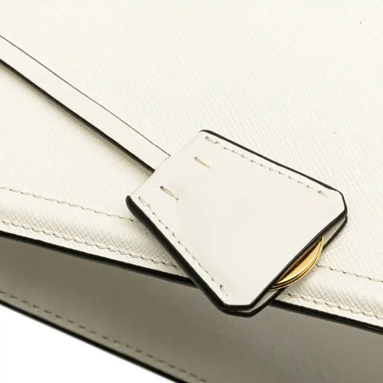 Prada Soft Calf Trimmed Saffiano Lux Satchel