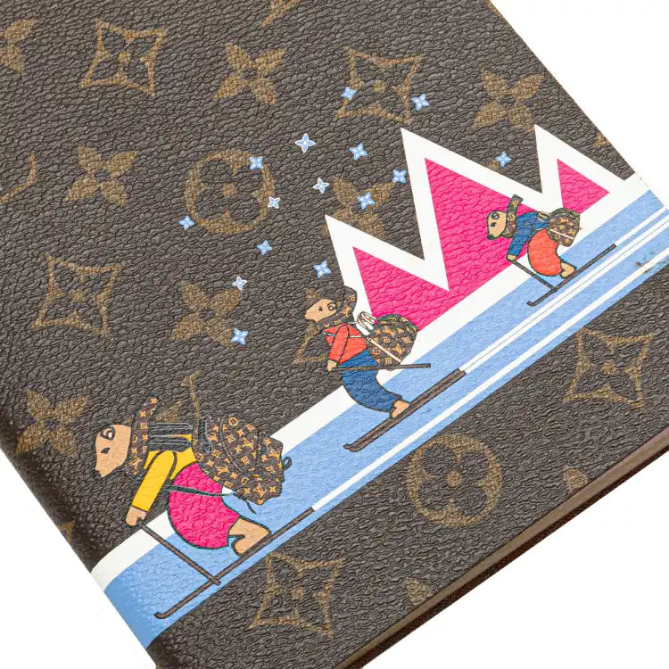 Louis Vuitton Monogram Christmas Animation Bears on Skis Clemence Notebook