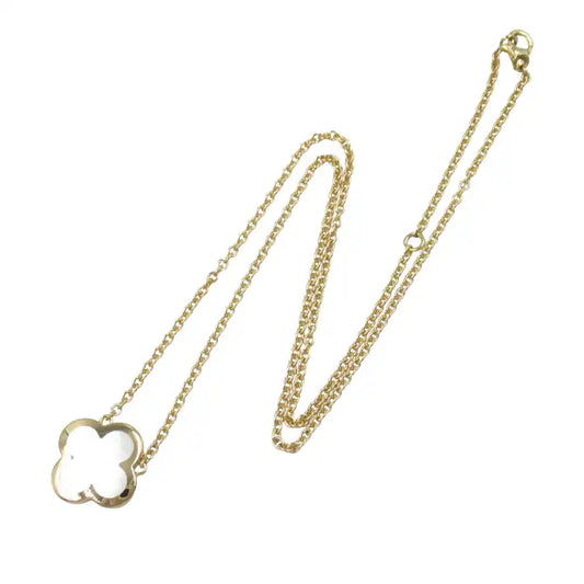 van cleef and arpels 18K Yellow Gold and Mother of Pearl Pure Alhambra Pendant Necklace