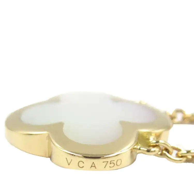 van cleef and arpels 18K Yellow Gold and Mother of Pearl Pure Alhambra Pendant Necklace
