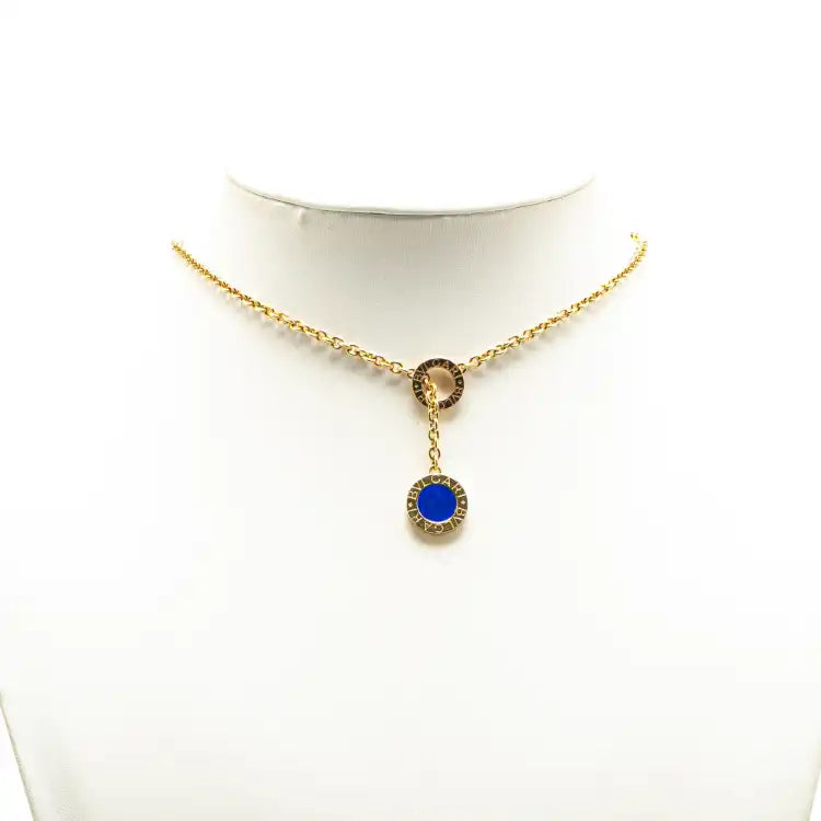 Bvlgari 18K Yellow Gold Lapis Lazuli and Rhodochrosite Bvlgari Bvlgari Necklace