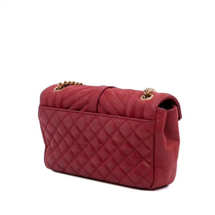 Saint Laurent Medium Iridescent Calfskin Triquilt Monogram College Bag
