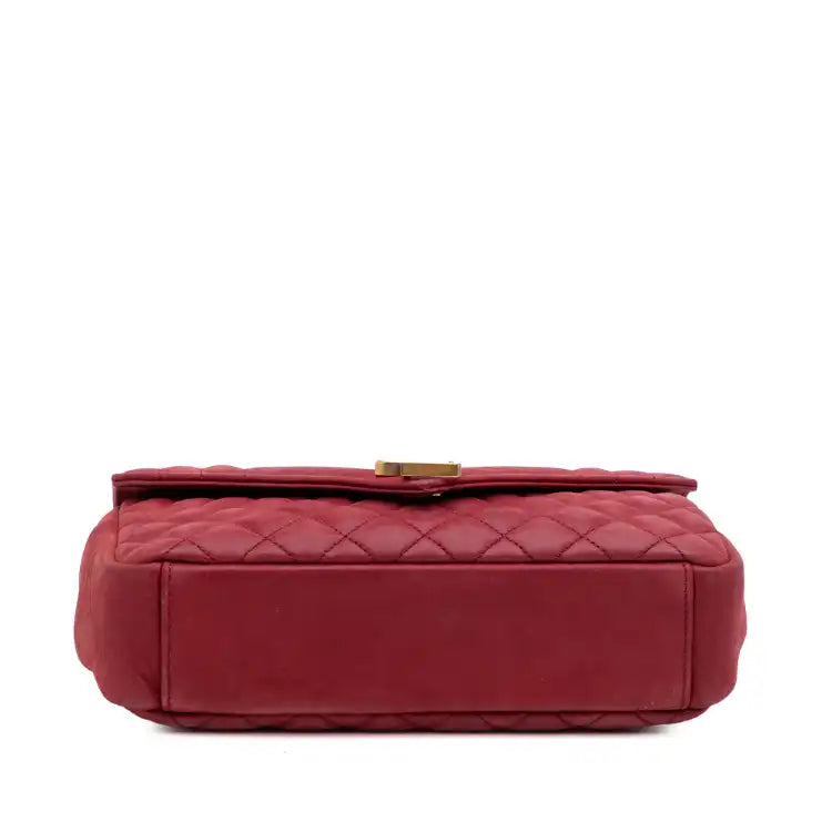 Saint Laurent Medium Iridescent Calfskin Triquilt Monogram College Bag