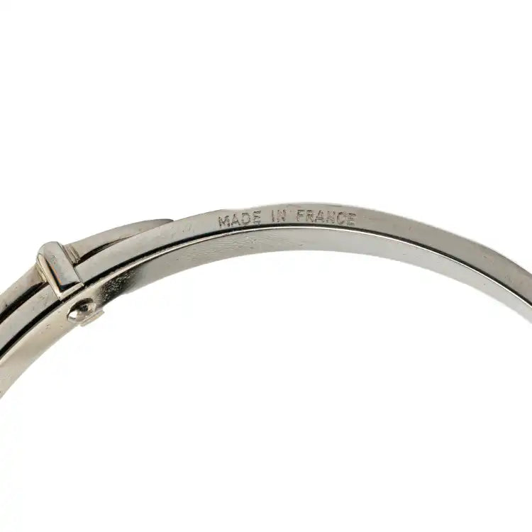 Hermès Palladium Plated Leather Belt Buckle Bangle