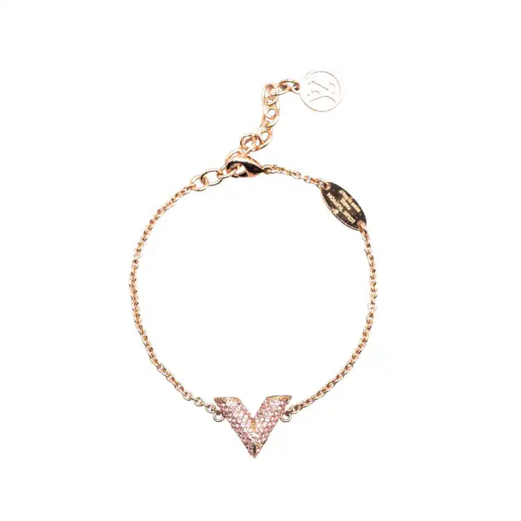 Louis Vuitton Rose Gold Crystal Essential V Supple Bracelet