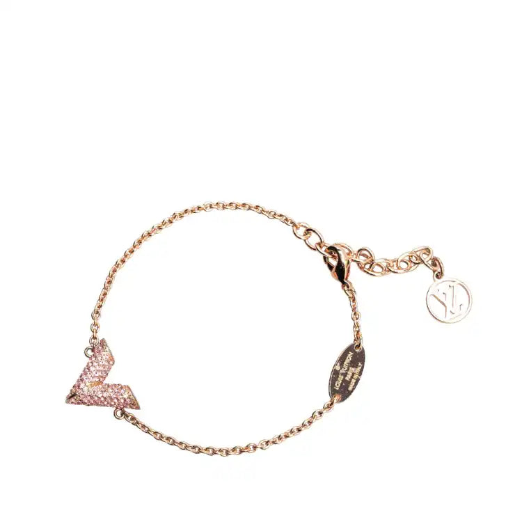 Louis Vuitton Rose Gold Crystal Essential V Supple Bracelet