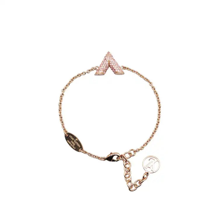 Louis Vuitton Rose Gold Crystal Essential V Supple Bracelet